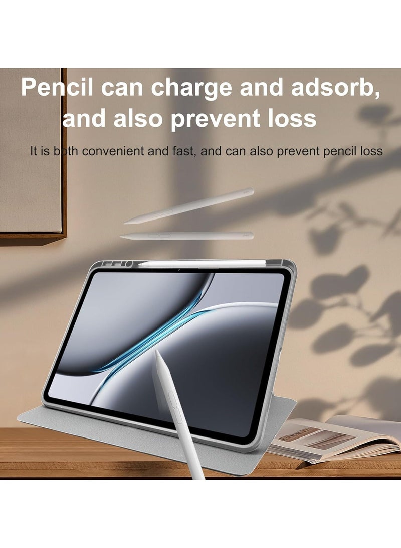 Case Compatible with PU Leather Cover for Oneplus Pad 2 Case,PU leather + Transparent Acrylic case Swivel stand and Pen slot cover (2024) 12.1 - Image 2